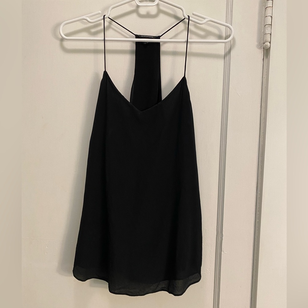 Club Monaco Black Silk Women's Racer Back Cami Top